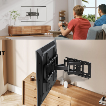 Full Motion Wall Mount TV Bracket Swivel & Tilt LED17 32 40 43 50 55 60 65 70 75 Double arm