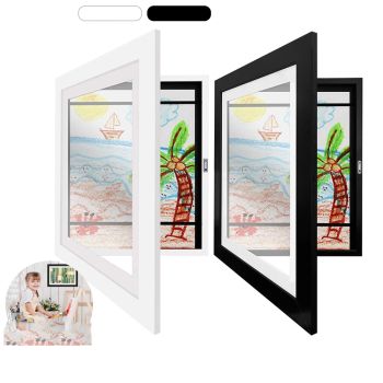 White Children Kids Art Frames Art Projects Wooden Artwork Display 150 Pictures Hold 