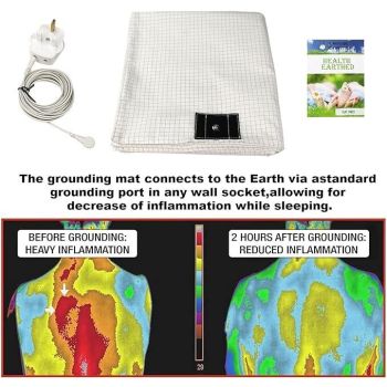 Bed Earthing Sheet Grounding Sheet Mat Large Bed Sheet Flat Sheet W/AU Plug193x203cm