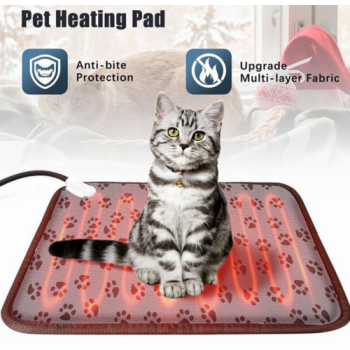 Waterproof Electric Pet Heat Pad Heated Heating Mat Blanket Dog Cat Bed 50X80CM