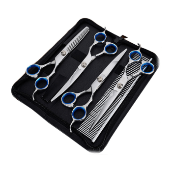Professional Pet Grooming Scissors Set Dog Shear Hair Cutting Curved Tool Kit