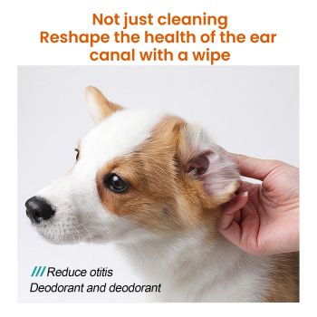 Yegbong Pet Ear Wipes, Pet Ear Cleaning Deodorizing Removing Mite And Earwax Cleaning Wipes