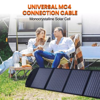 160W 160Watt Folding Solar Panel Blanket Mat Flexible Mono Power Camping RV USB 12V