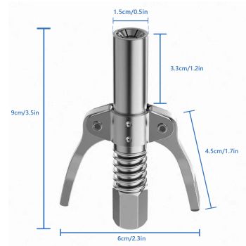 Grease Gun Coupler High Pressure Quick Release Lock Nozzles w/Hose For 1/8"NPT
