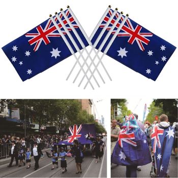 Small Waver Hand Held Aussie Flags Party Supplies Banner AU 8pcs Australia Flag