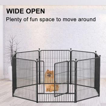 32"8 Panel Pet Dog Playpen Cage Enclosure Exercise Cat Puppy Metal Fence AU