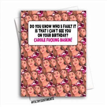 Filthy Sentiments – Tiger King Carole Baskin Can’t See You Card
