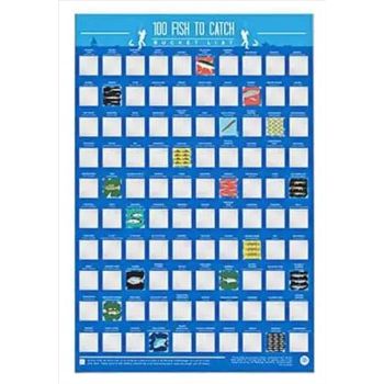 Bucket List Scratch Poster - 100 Fish To Catch