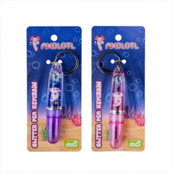 Glitter Ball Pen K/C Axolotl