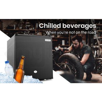 GECKO 57L Portable Camping Bar Fridge with Freezer 12V/24V, Black