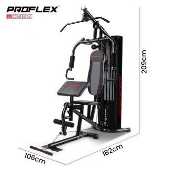 PROFLEX Multi-Station Compact Home Gym Set, 150lbs Weight Plates- M8000