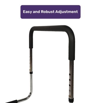 Equipmed Bed Assist Adjustable Hand Rail Support Aid for Seniors, 125kg Capacity, Bedside with Soft Grip Handle