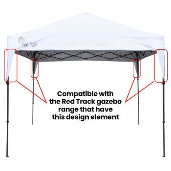 RED TRACK 3x Side Walls for 3x3m Gazebo, White