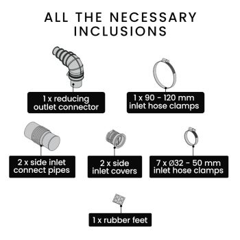 PROTEGE Macerator Pump, with 4 Inlet, for P-Trap Toilet, House, Bathroom, Shower, Sink, Washing Machine