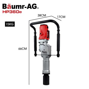 BAUMR-AG HP360e 2200W Electric Post Driver, with 2 Piling Socket Sleeves