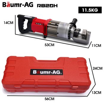 BAUMR-AG 4-20mm 1000W Heavy-Duty Electric Hydraulic Rebar Cutter, 3 Sec Cycle, Rear and Side Handle, Carry Case