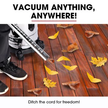 BAUMR-AG 30L Cordless Wet & Dry Vacuum Cleaner Kit, with 4Ah battery and Charger, Blower, HEPA Filter, Accessories, Stainless Steel, for Car, Home, Garage
