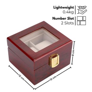 GOMINIMO Watch Display Box (2 Slot / Red Wood)