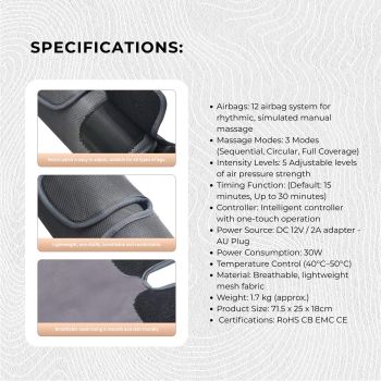 Orku Air Compression Leg Knee Foot Massager with Heat – Relaxation and Recovery