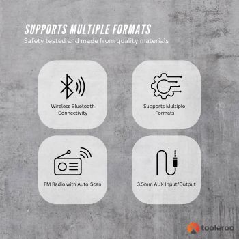 Tooleroo USB Rechargeable Desktop CD Player Speaker – Bluetooth Portable White