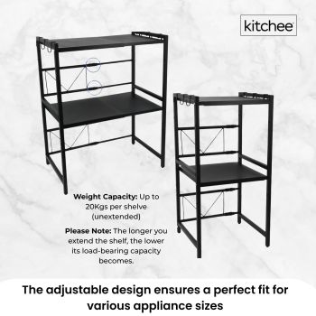 Kitchee Microwave Double Shelf - Expanding Storage Rack Kitchen Organiser Stand