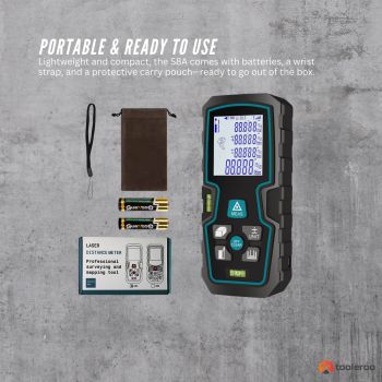 Tooleroo 100m Digital Laser Distance Measurer - LCD Area Volume Meter Tool