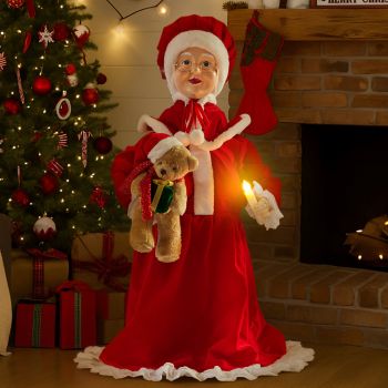 Christabelle 1.1m Musical LED Animated Christmas Mrs Claus Glowing Candle Ornament Decoration