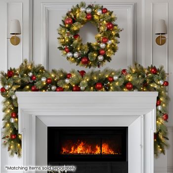 Christabelle 2.7m Christmas Garland with LED Lights and Baubles Mantle Decoration Ornament