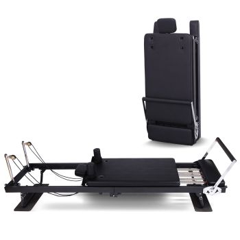 Powertrain Aria Steel Foldable Pilates Board Reformer Multifunctional Core Exercise Set Ab Trainer With Platform Extender Sitting Box Jumpboard And Footbar For Indoor Outdoor Full Body Fitness Home