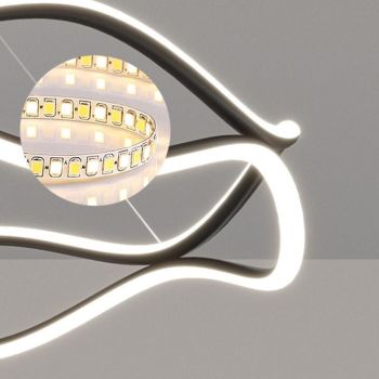 BAMDECOR A212/1 Black Modern Wavy Art Aluminum Light Fixture for Living Room Bedroom Indoor Decor