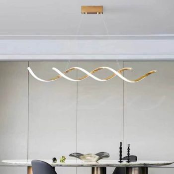 120cm Modern Minimalist Titanium Gold Pendant Light Adjustable LED Chandelier 