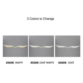 BAMDECOR Wing-Shaped LED Ceiling Light 3-Color Changeable Stepless Dimming High Light Transmission Board Modern Lighting Fixture