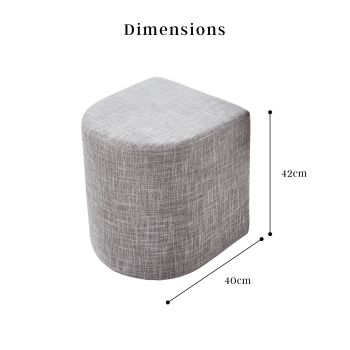 Ottoman Stool Linen Fabric Footstool Foot Rest Pouffe Pouf Seat - Dark Grey