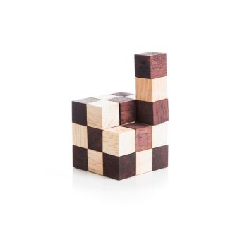 3 individual brainteaser wooden puzzles in a gift wooden box