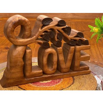 Mothers day gift Wooden carved LOVE words decoration 33 cm long