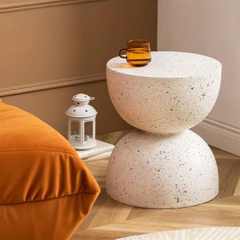 Nordic Hourglass Imitation Terrazzo Small Side Table Ins Coffee Table Coffee Table Creative Round Small Side Table