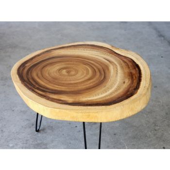 Round Raintree Wood Live Edge Coffee Table