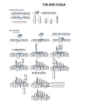 Ship boat Puzzle - 3D Interlocking boat wooden puzzle.