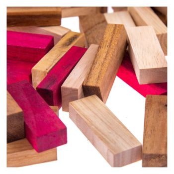 Stacking tumbling blocks wood Red colours balance game with dice play options handmade stacking Fun Board Games Kids Ages 4 to Adults