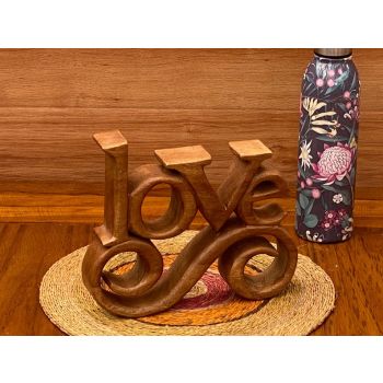 Wooden carved LOVE words decoration 27 cm long