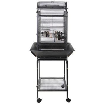 YES4PETS Large Bird Budgie Cage Parrot Aviary Carrier With Stand & Wheel