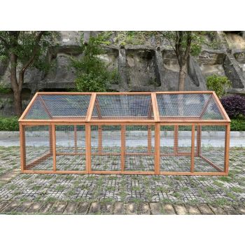 YES4PETS 250 CM Large Chicken Coop Cat Run Guinea Pig Cage Villa Extension Rabbit Hutch House Pen