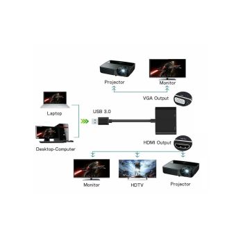 OXHORN AD-U3-HV USB 3.0 to HDMI/VGA Adapter