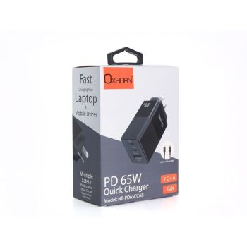 OXHORN NB-PD65CCAB PD GaN Charger 65W 3 Ports Black