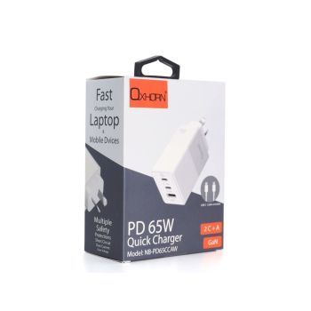 OXHORN NB-PD65CCAW PD GaN Charger 65W 3 Ports White