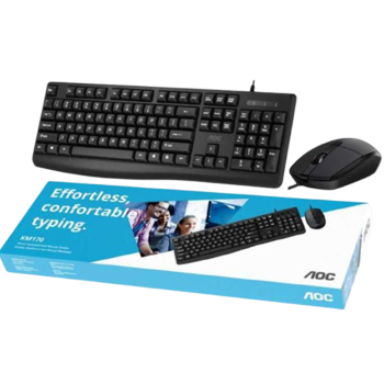 AOC KM170B/97 Wired Home & Office Keyboard + Mouse Combo 1.5M cables Black
