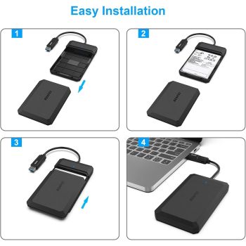 BENFEI 2.5 Inch SATA to USB Tool Free External Hard Drive Enclosure