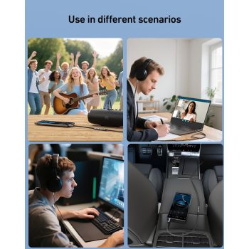 BENFEI 421GY 5M 3.5mm Male to Female AUX Extension Cable, TRRS 4-Pole Stereo Audio Jack Cord for Headphones, Microphone, Smartphones, PC, Laptop, Speakers