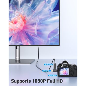 BENFEI 434BK Micro HDMI + Mini HDMI male to HDMI female Adapter