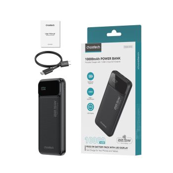 CHOETECH B728 10000mAh Power Bank PD22.5W with Digital Display